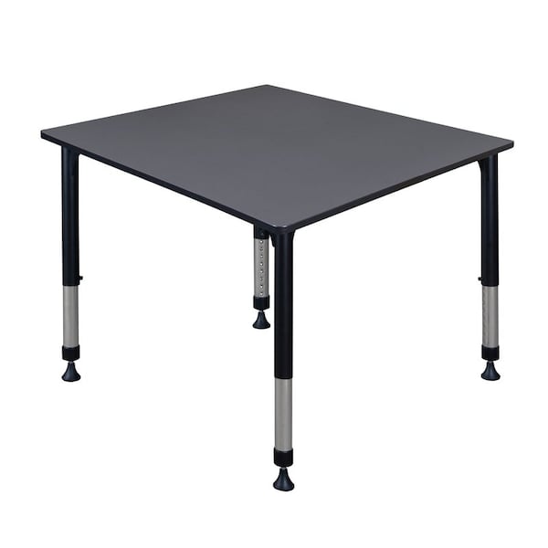 Kee Square Square Classroom Tables, 48 W, 48 L, 23-34 H, Wood, Metal, Gray TB4848GYAPBK - main